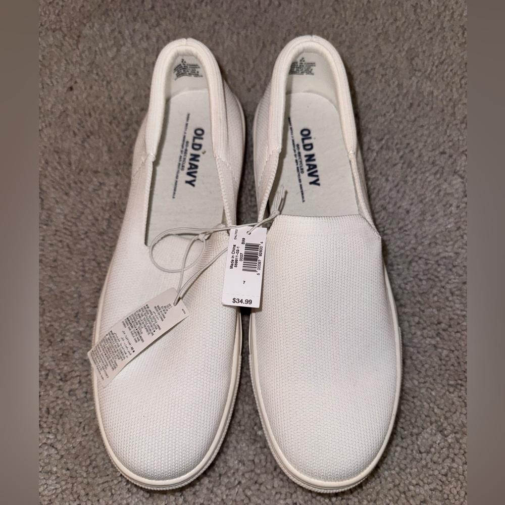 white slip on shoes